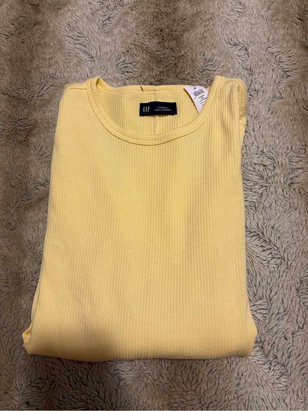 Gap Yellow Ribbed Long Sleeve Tee-shirt